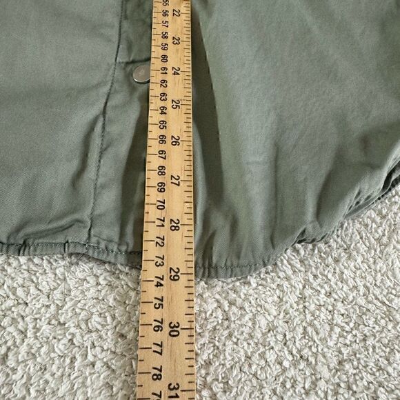Abercrombie and Fitch shirt womens Sz Small snap front army green shacket cotton - Picture 6 of 11